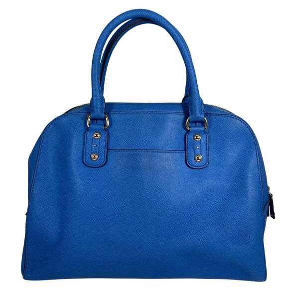 MICHAEL KORS Large Blue Boston Bowlers Satchel Shoulder Bag w/ Bag Charm EUC - Picture 4 of 14